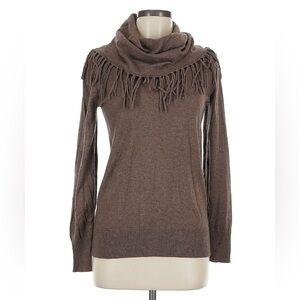 Chelsea & Theodore Tan Knit Cowl Turtleneck Sweater - Medium